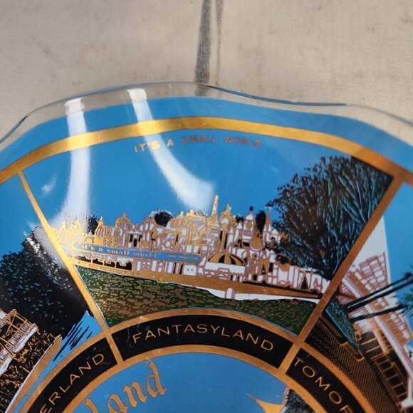 Vintage Disneyland Souvenir Fluted Candy Dish Sleeping Beauty's Castle Blue - Picture 9 of 13